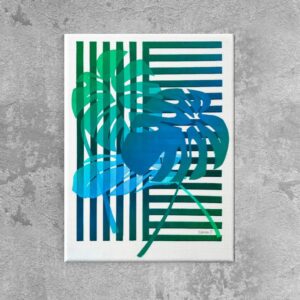 Monstera Deliciosa, Turquoise stripes