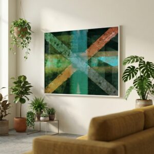 Abstract X, Green Rustic Harmony